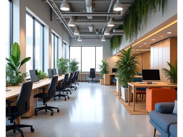 Moderne åpent kontorlandskap for en teknisk startup